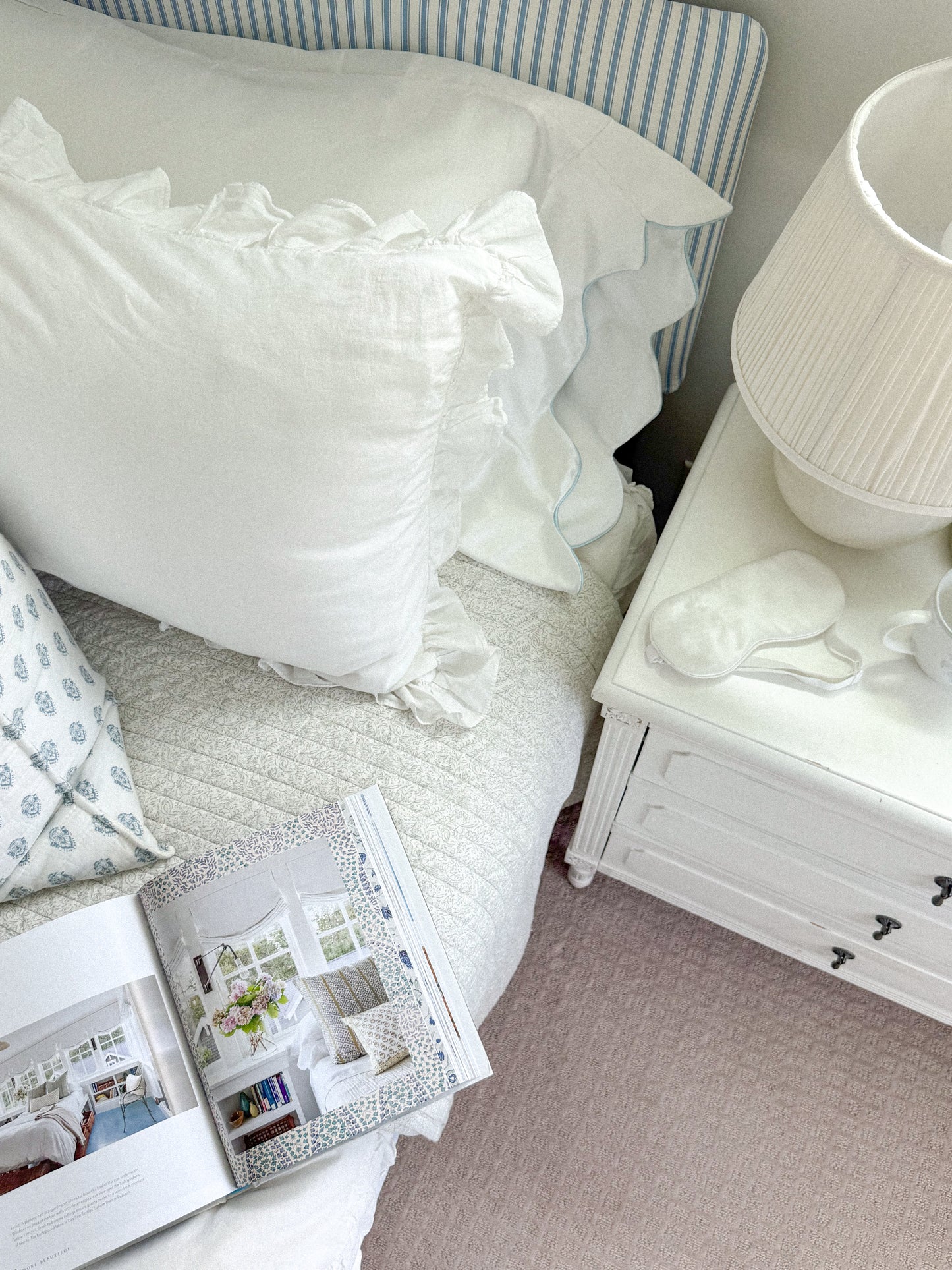 The Scalloped – Blue Trim