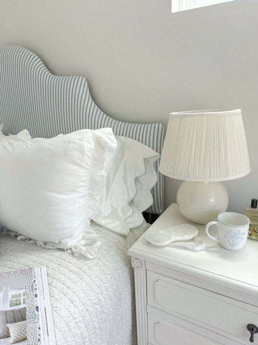 The Scalloped – Blue Trim